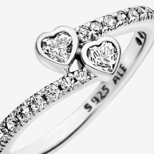 Pandora Two Sparkling Hearts ring!